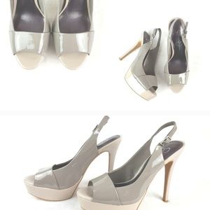 JESSICA SIMPSON|TwoTone Sling Back Open Toe Heels